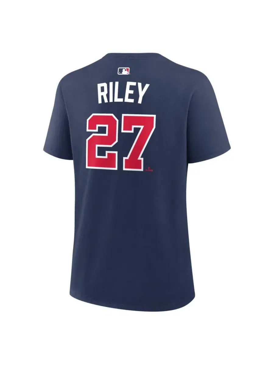 Футболка с длинным рукавом Austin Riley Name & Number Nike — изображение 3 из 3, темно-синий