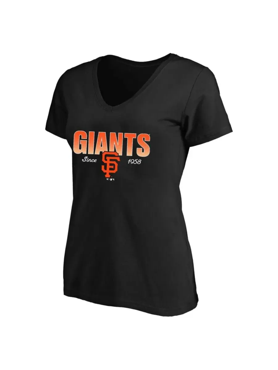 Футболка женская с V-образным вырезом с принтом San Francisco Giants Fanatics — изображение 1 из 1, черный