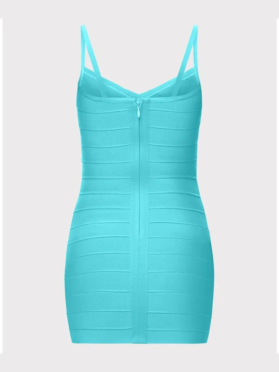 Платье мини с V-образным вырезом Herve Leger, Reef — изображение 8 из 8
