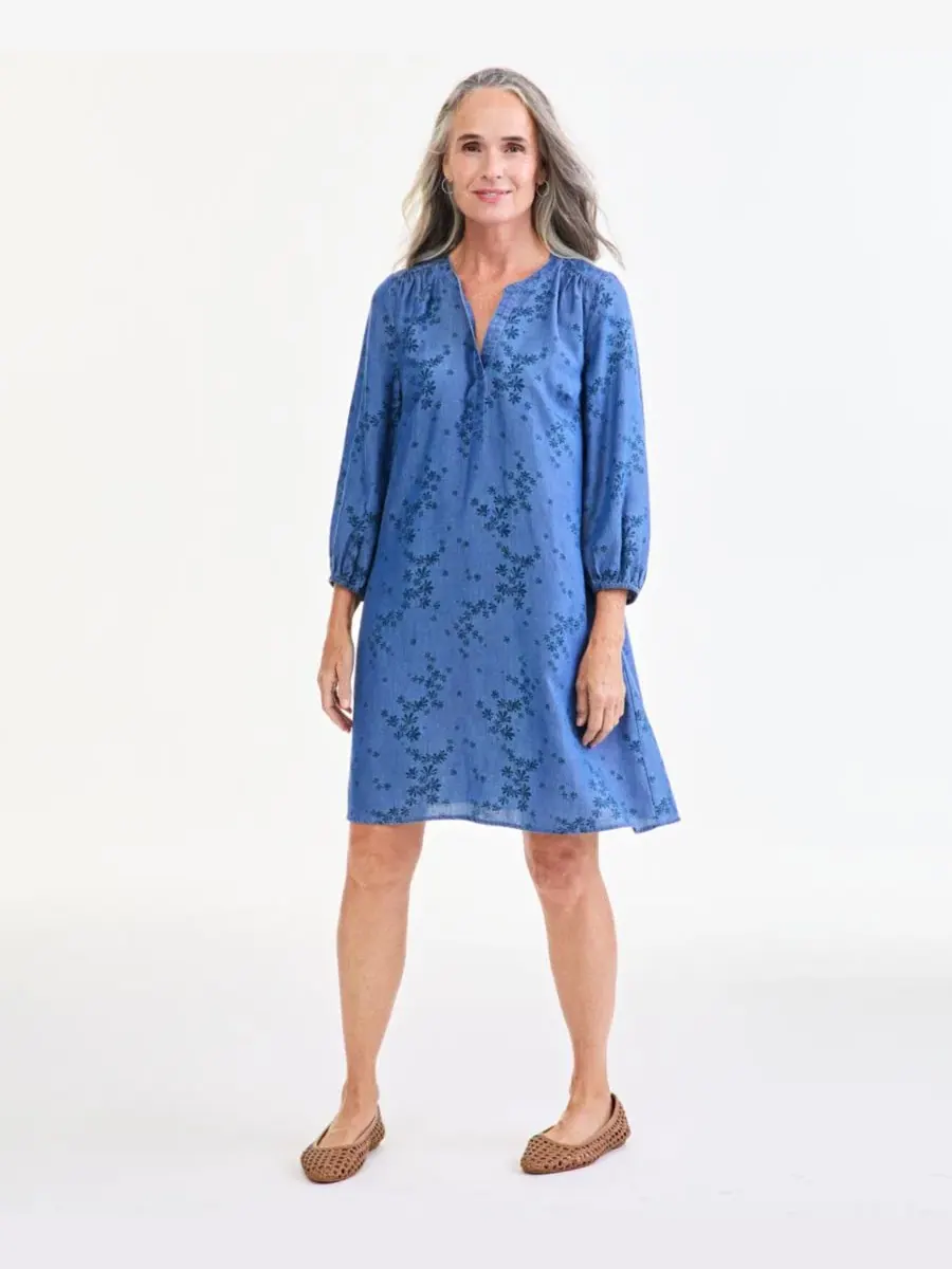 Платье-трапеция с рукавом 3/4 и цветочным принтом Style & Co, Scattered Floral — изображение 1 из 3