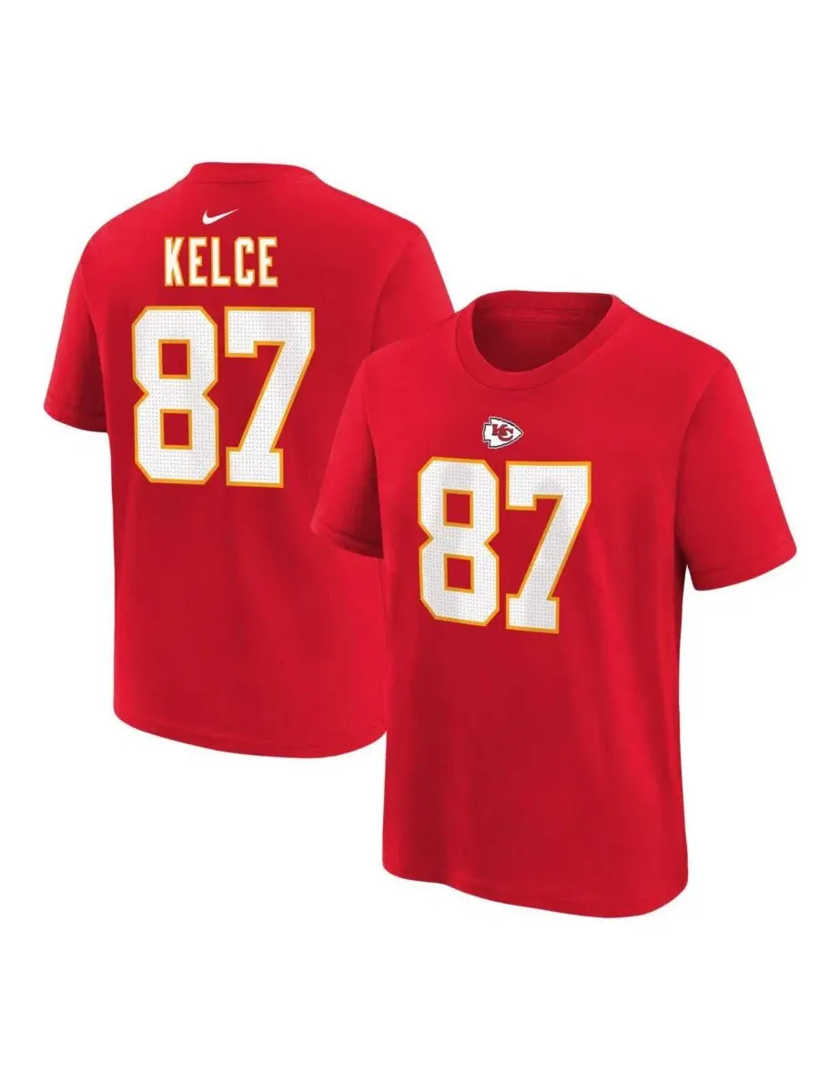 Футболка Big Boys Трэвиса Келси красного цвета с именем и номером игрока команды Kansas City Chiefs — изображение 1 из 3