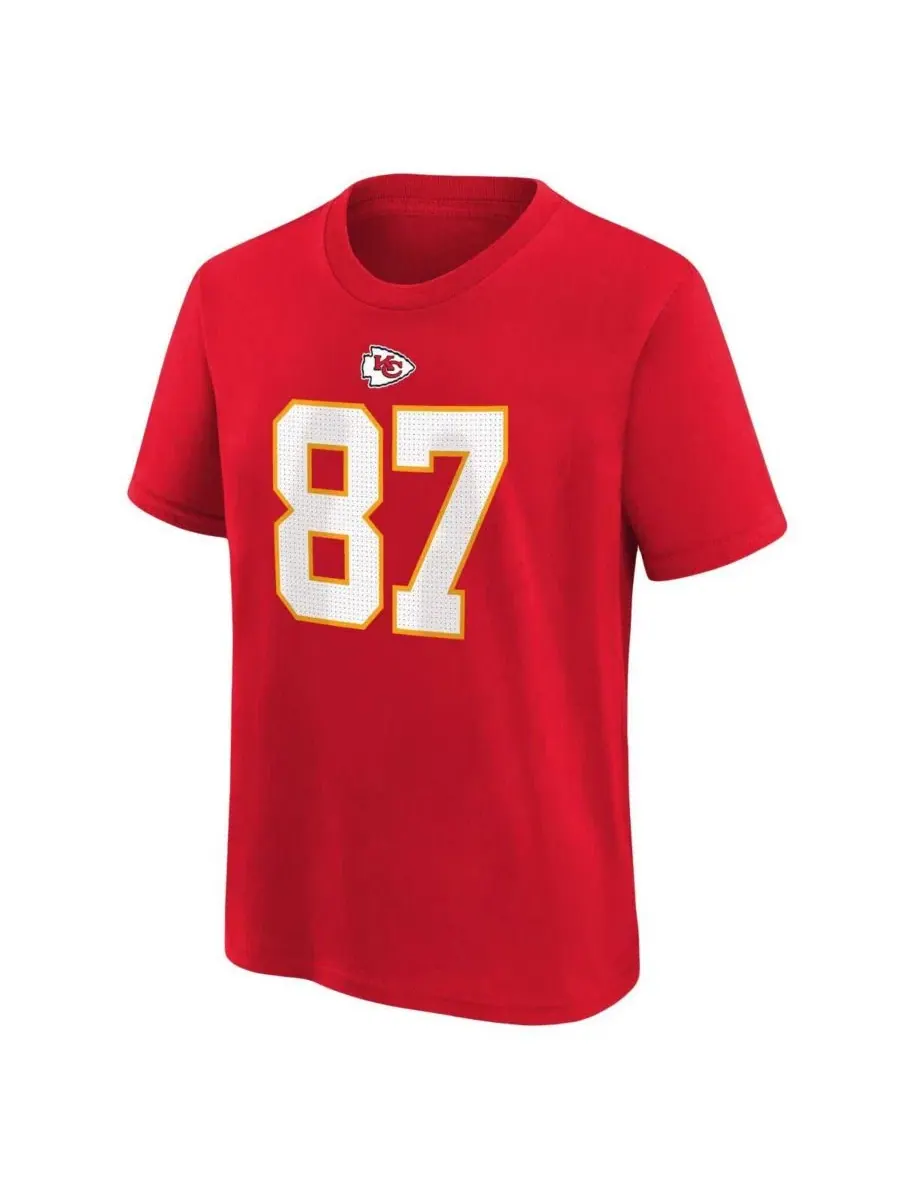 Футболка Big Boys Трэвиса Келси красного цвета с именем и номером игрока команды Kansas City Chiefs — изображение 2 из 3