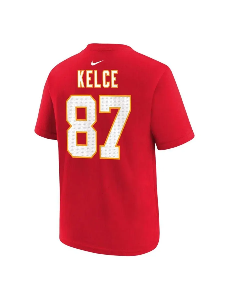 Футболка Big Boys Трэвиса Келси красного цвета с именем и номером игрока команды Kansas City Chiefs — изображение 3 из 3