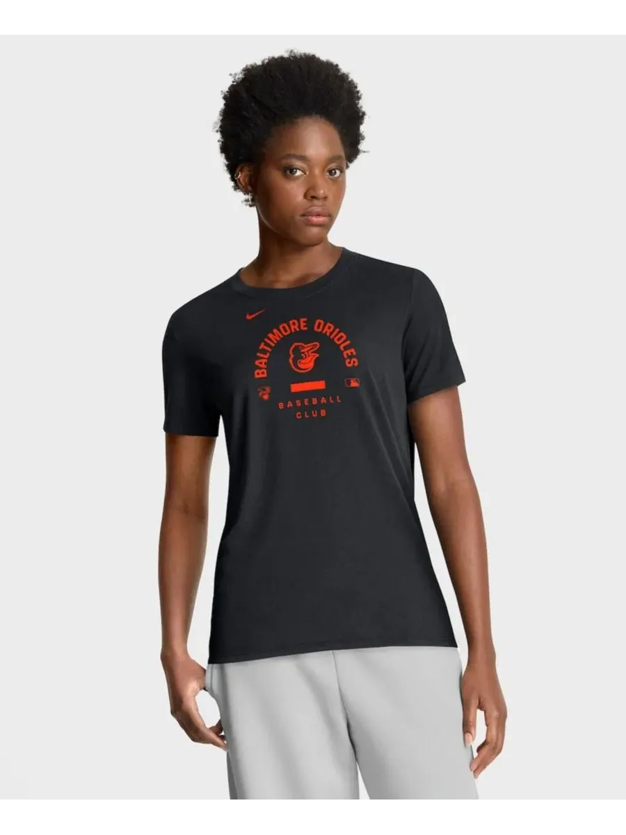 Женская черная футболка Baltimore Orioles Authentic Collection Early Work Tri-Blend Dri-FIT Nike — изображение 1 из 2, черный