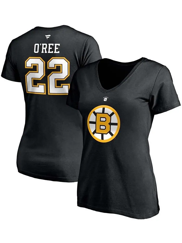 Женская черная футболка Willie O'Ree Boston Bruins Authentic Stack с именем игрока в отставке и — изображение 1 из 3, черный