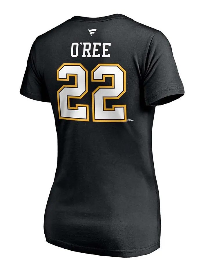 Женская черная футболка Willie O'Ree Boston Bruins Authentic Stack с именем игрока в отставке и — изображение 3 из 3, черный