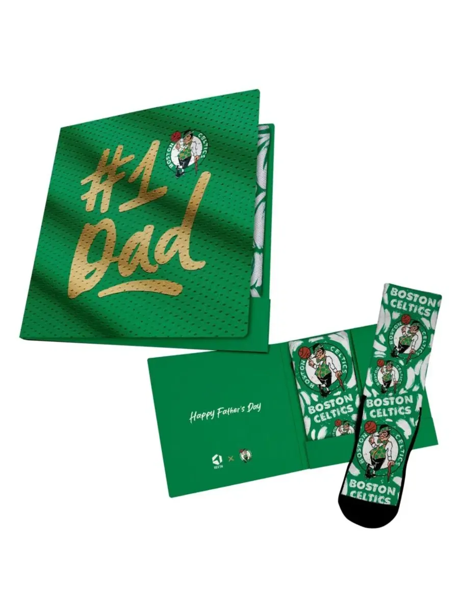 Носки с подарком и картой #1 Dad Gift Card Kelly Green Rock Em Socks — зеленый