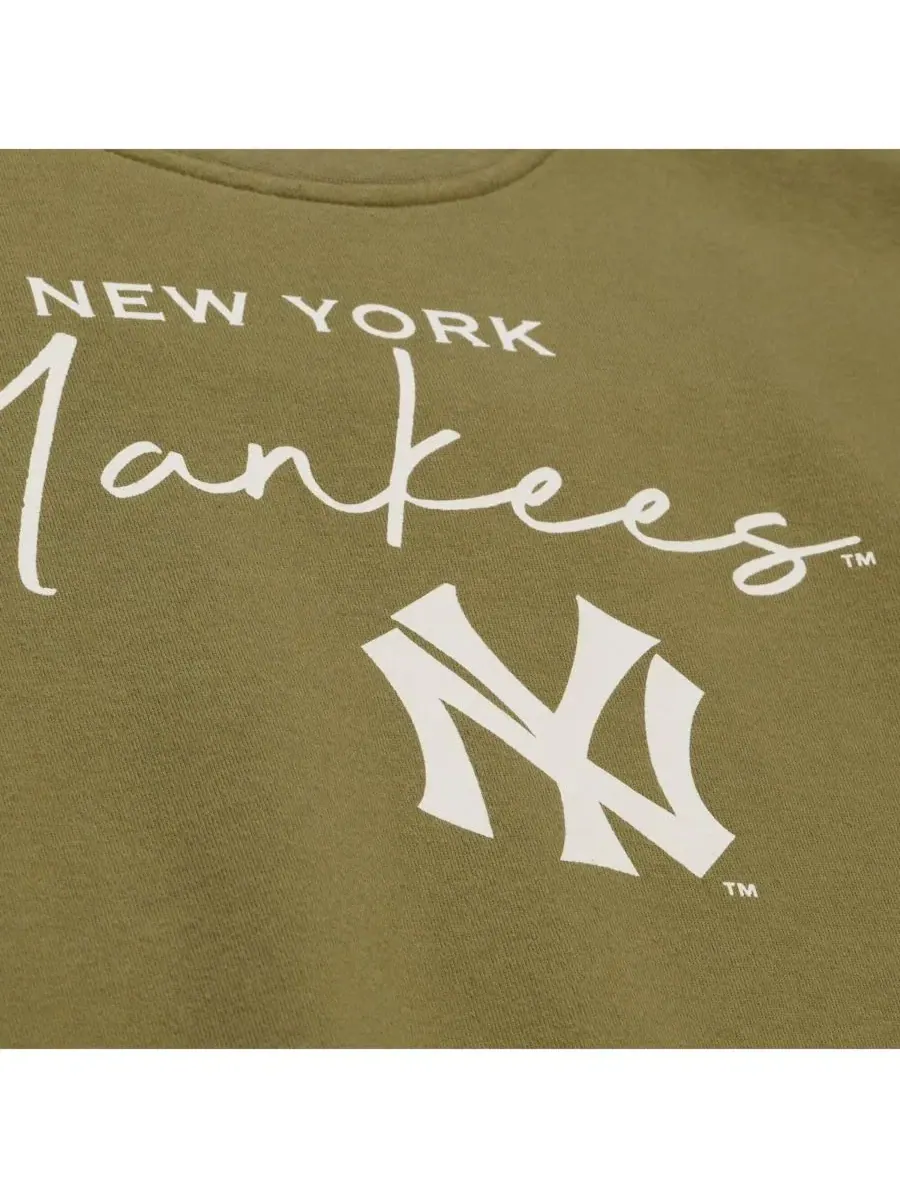 Женский свитшот из флиса Cooperstown Collection New York Yankees Mitchell & Ness — изображение 4 из 4, оливковый