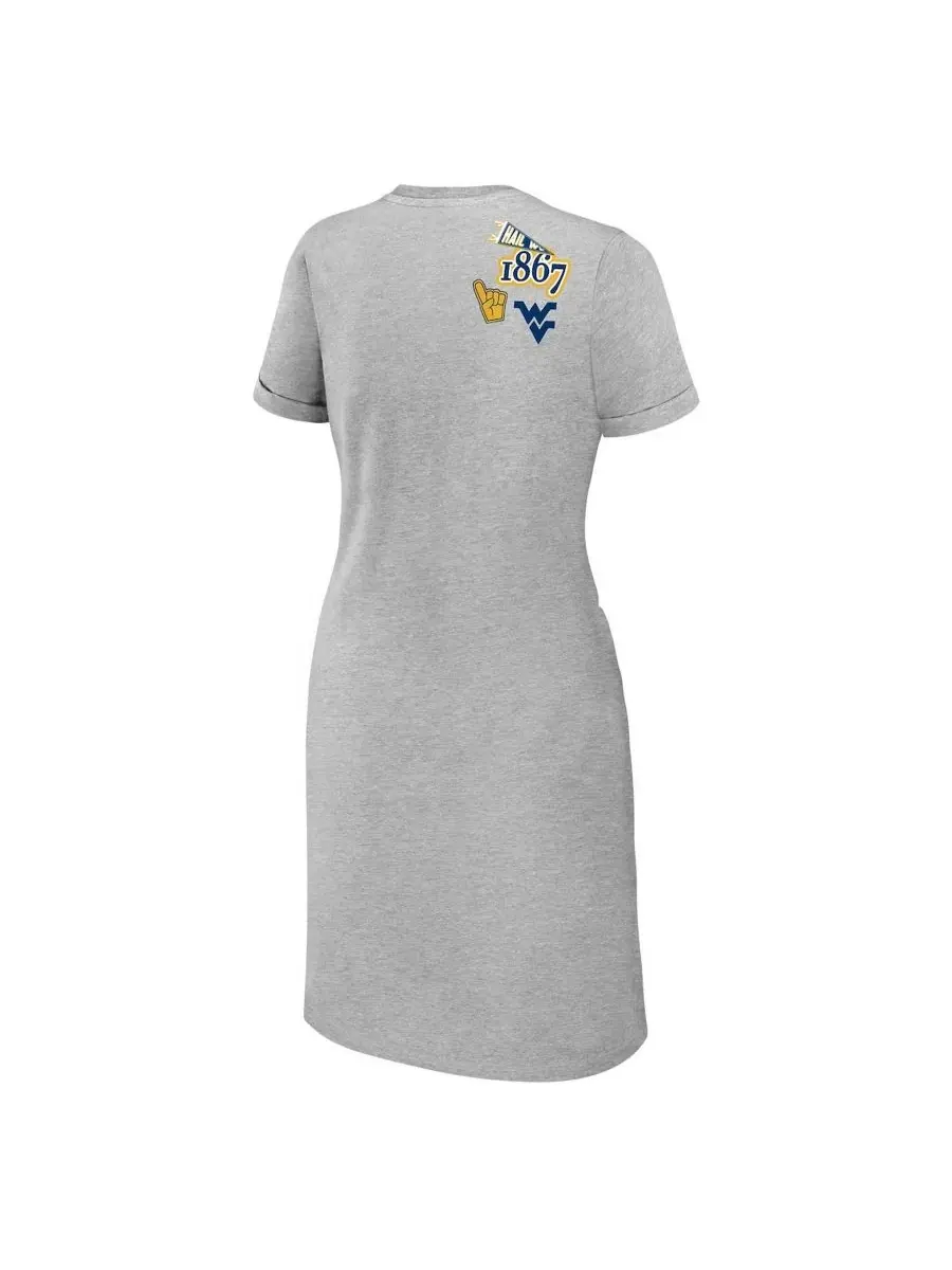Женское платье-футболка с узлом Heather Gray West Virginia Mountaineers WEAR by Erin Andrews — изображение 3 из 3, серый