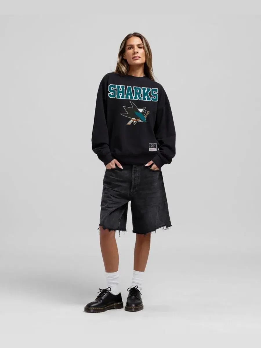 Свитшот оверсайз San Jose Sharks Core Mitchell & Ness — изображение 1 из 2, черный