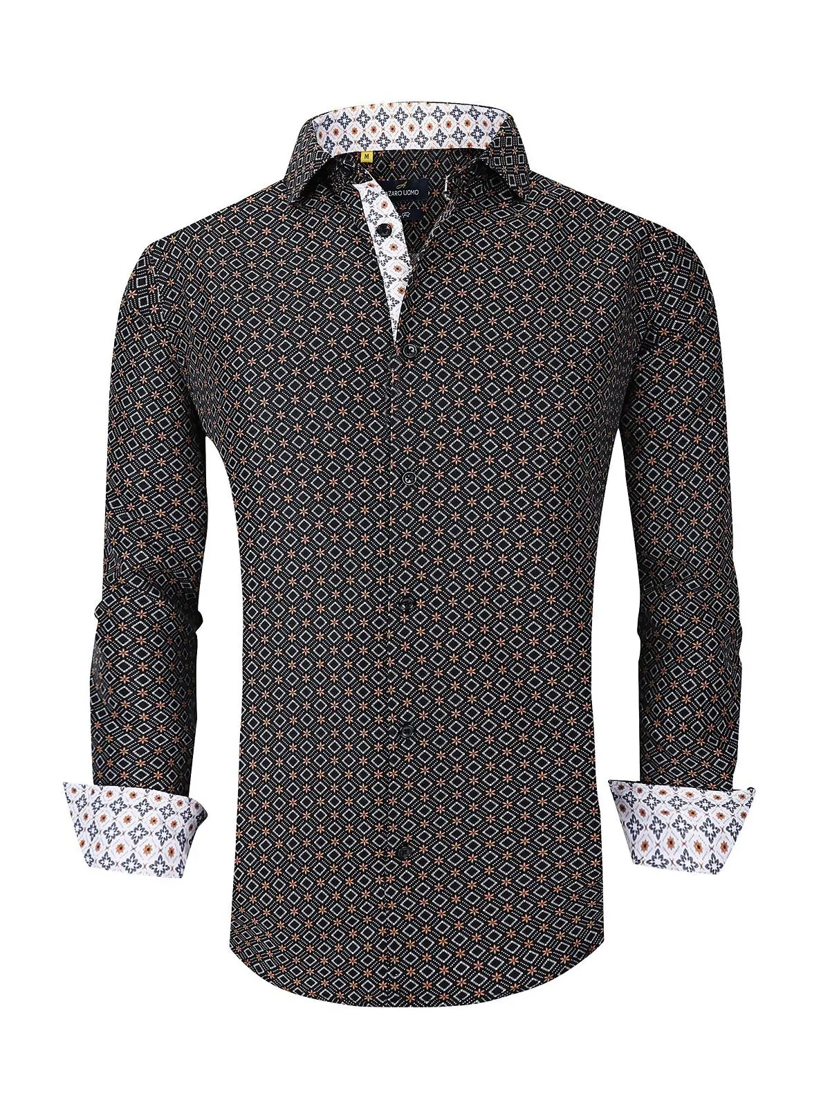 Мужская классическая рубашка slim fit business в морском стиле на пуговицах Azaro Uomo