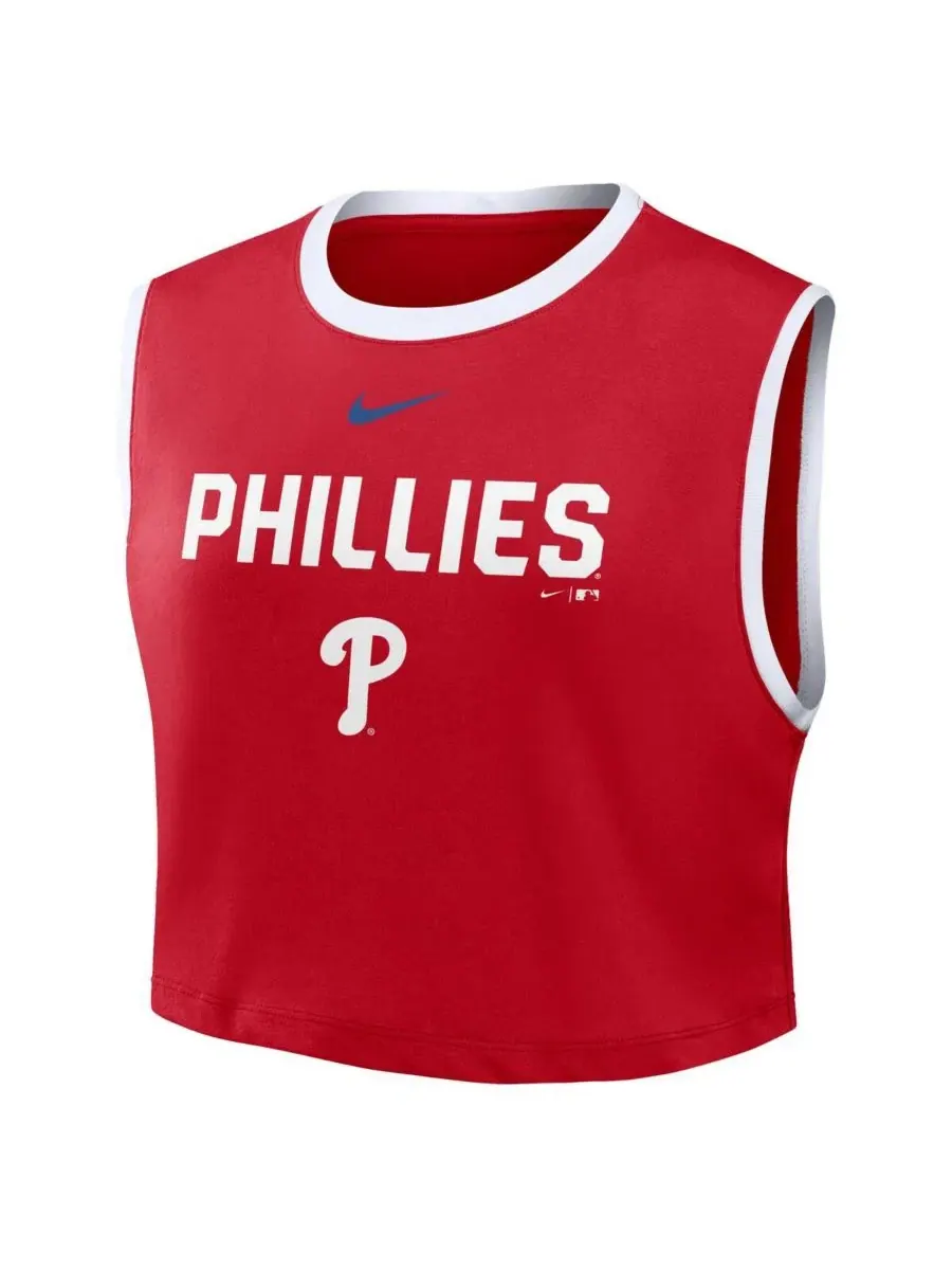 Топ-кроп без рукавов Philadelphia Phillies Primetime Loose Dri-FIT Nike — изображение 2 из 4, красный белый