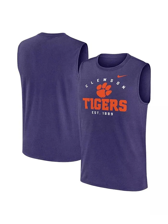 Мужская фиолетовая майка-топ Clemson Tigers Primetime Legend Lock Up Performance Muscle Nike — изображение 1 из 3
