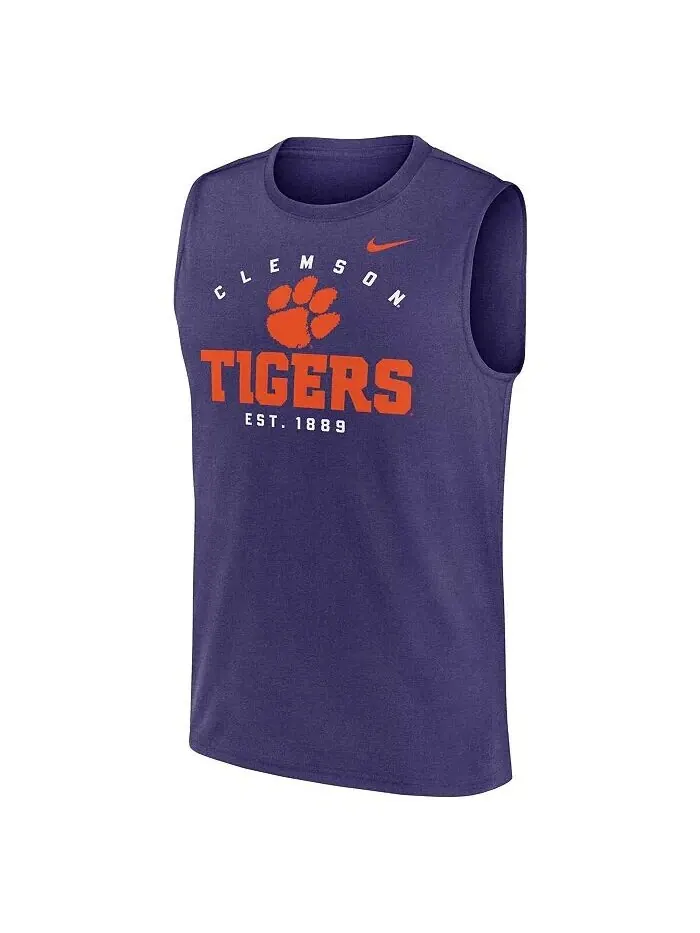 Мужская фиолетовая майка-топ Clemson Tigers Primetime Legend Lock Up Performance Muscle Nike — изображение 3 из 3