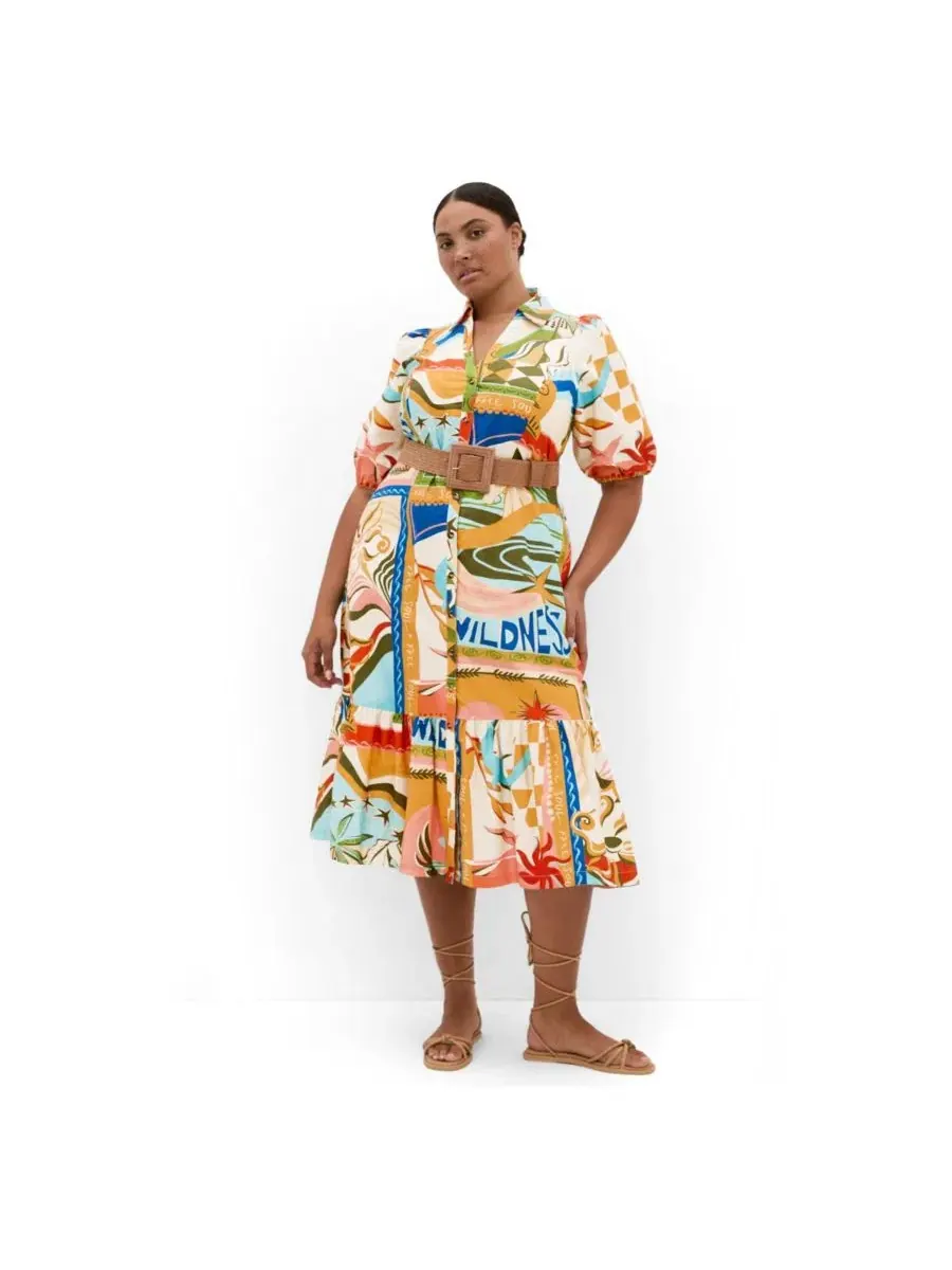 Платье-рубашка Wild Soul Print с поясом CITY CHIC, Wild Soul — изображение 1 из 5
