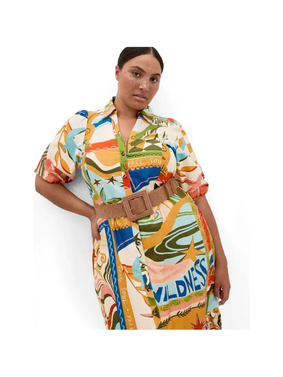 Платье-рубашка Wild Soul Print с поясом CITY CHIC, Wild Soul — изображение 3 из 5