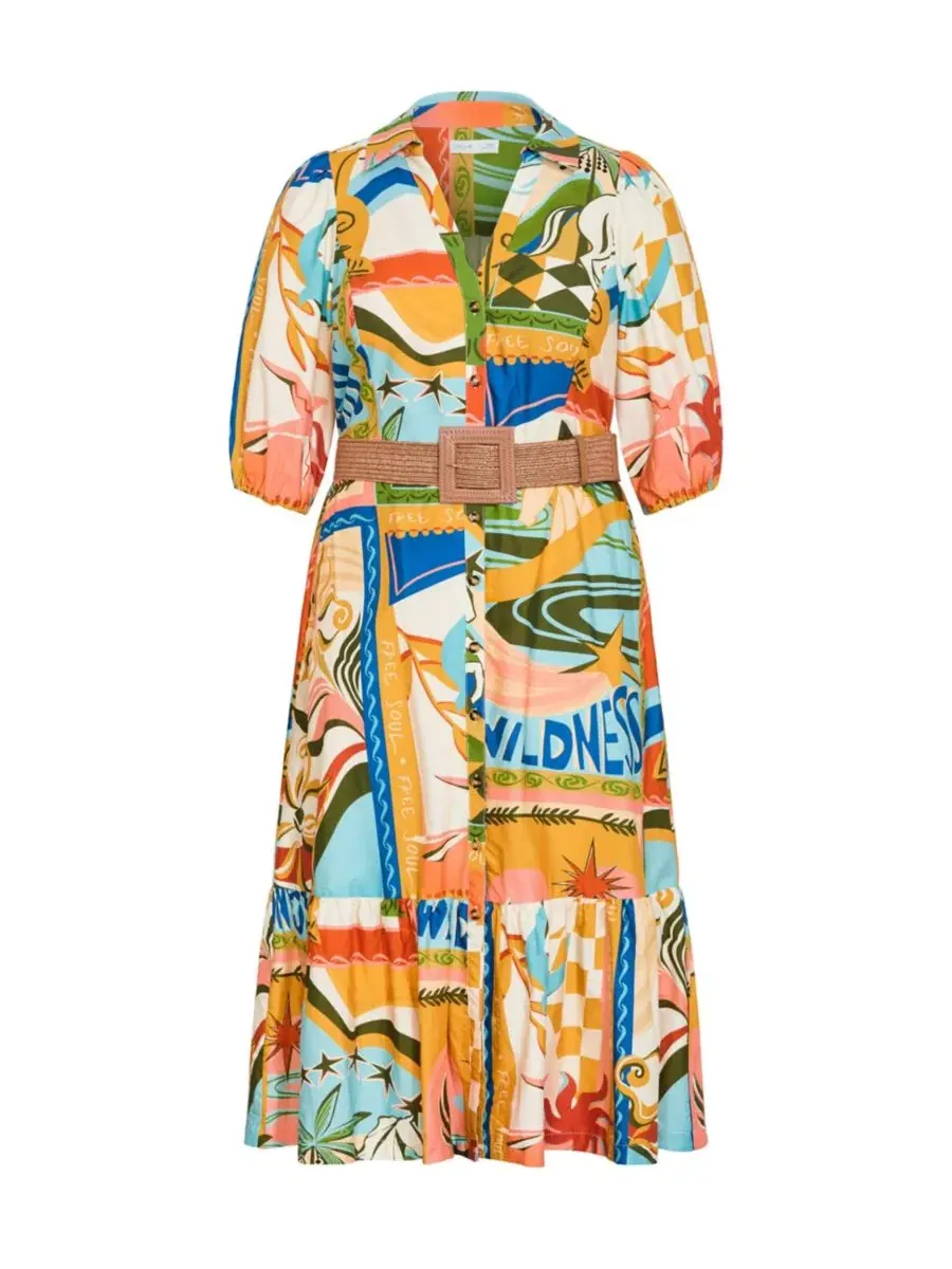 Платье-рубашка Wild Soul Print с поясом CITY CHIC, Wild Soul — изображение 5 из 5