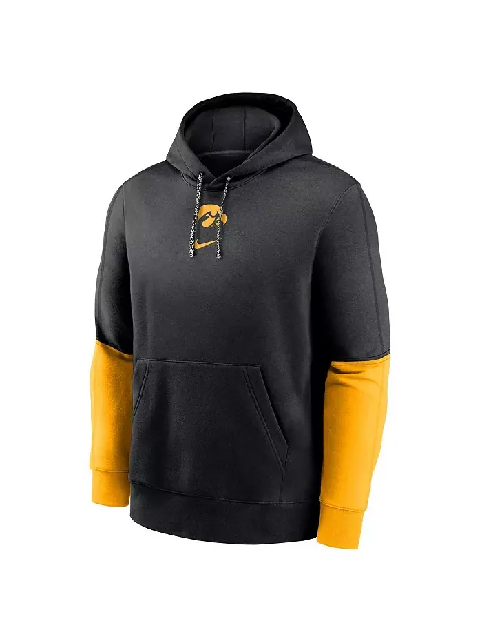 Мужская черно-золотая толстовка с капюшоном Iowa Hawkeyes 2024 Sideline Club Nike — изображение 3 из 3