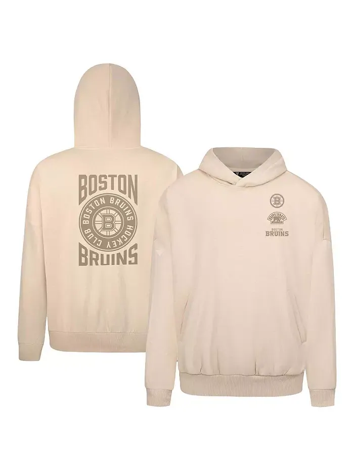 Мужская кремовая толстовка с капюшоном Boston Bruins Contact Stamp LevelWear — изображение 1 из 3