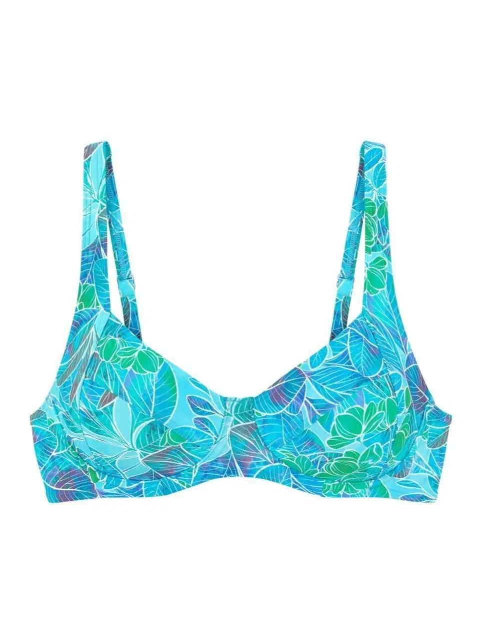 Бюстье-топ бикини с принтом, на косточках LASCANA, Turquoise Print — изображение 4 из 7
