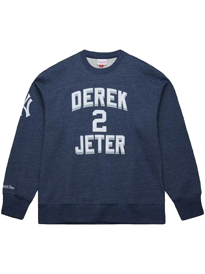 Мужской свитшот с капюшоном Derek Jeter Heather New York Yankees Legends Collection с винтажным — изображение 2 из 3