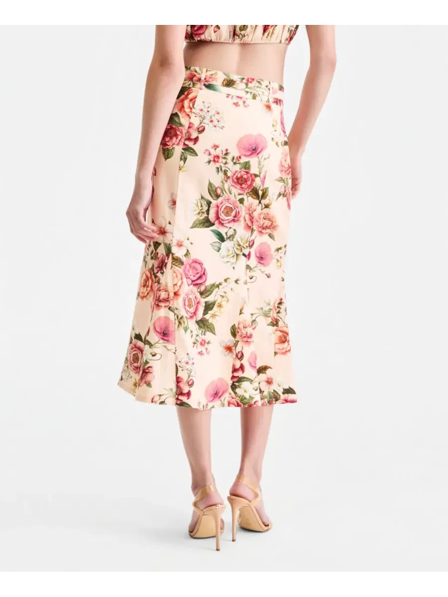 Комплект из топа с открытыми плечами и юбки миди с цветочным принтом Ryan GUESS, Cosmic Peony Print — изображение 4 из 4