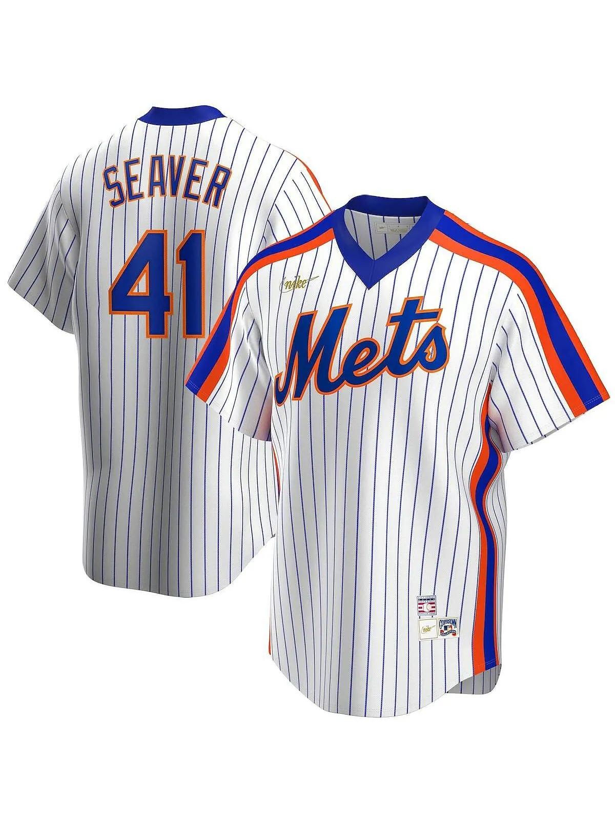 Мужская футболка tom seaver white new york mets home cooperstown collection player jersey Nike — изображение 1 из 1, белый