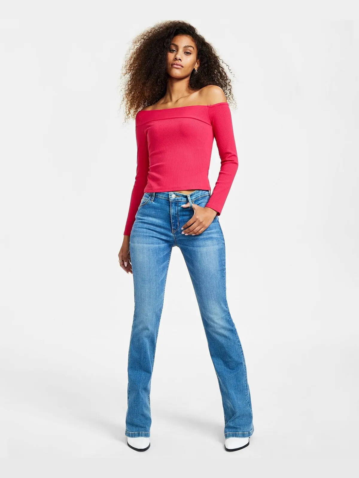 Женские сексуальные джинсы bootcut со средней посадкой GUESS — изображение 8 из 11