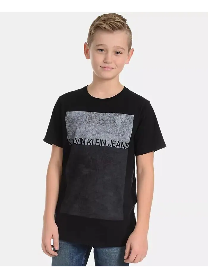 Хлопковая футболка с графическим принтом Big Boys Calvin Klein