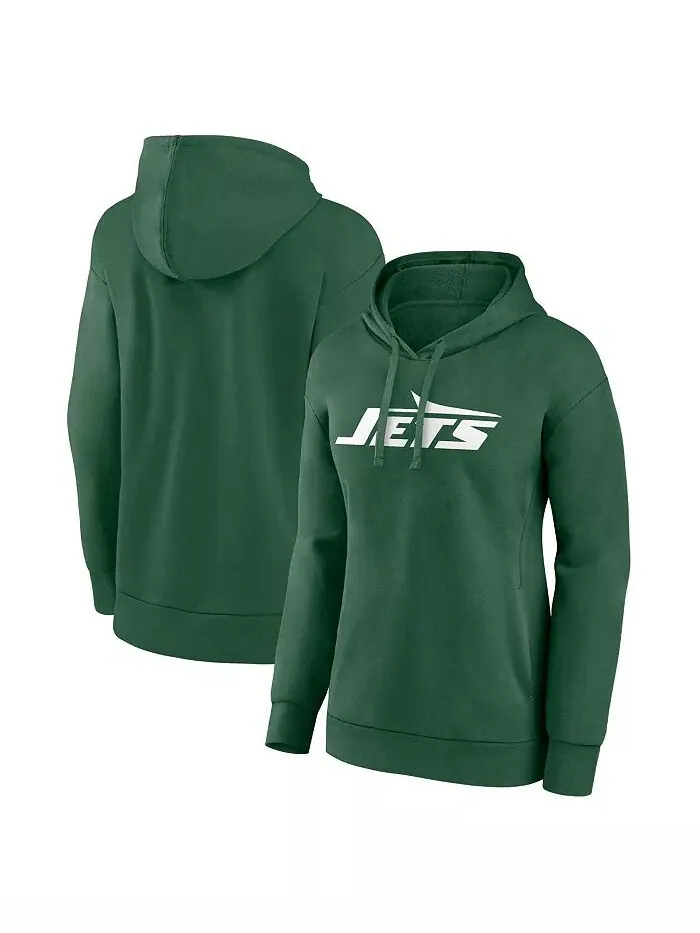Женская зеленая толстовка с капюшоном с логотипом New York Jets Primary Fanatics — изображение 1 из 3