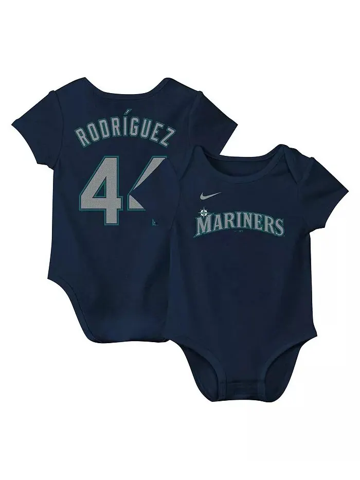 Боди для новорожденных мальчиков и девочек Julio Rodríguez Navy Seattle Mariners Fuse с именем и — изображение 1 из 3