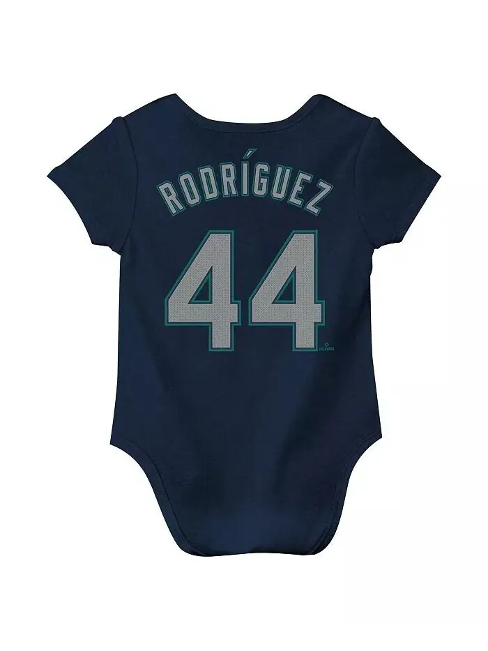 Боди для новорожденных мальчиков и девочек Julio Rodríguez Navy Seattle Mariners Fuse с именем и — изображение 3 из 3
