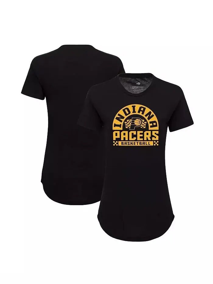 Женская черная футболка Indiana Pacers Phoebe Super Soft Tri-Blend Sportiqe — изображение 1 из 3