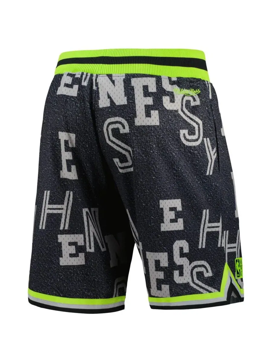 Mitchell & Ness Мужские черные шорты NBA x Hennessy Neon Concrete Game Day — изображение 3 из 3, черный