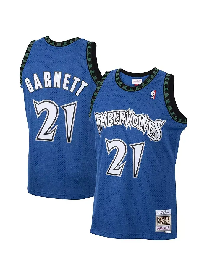 Мужская майка Kevin Garnett Blue Minnesota Timberwolves 2001/02 Hardwood Classics Swingman Mitchell — изображение 1 из 3