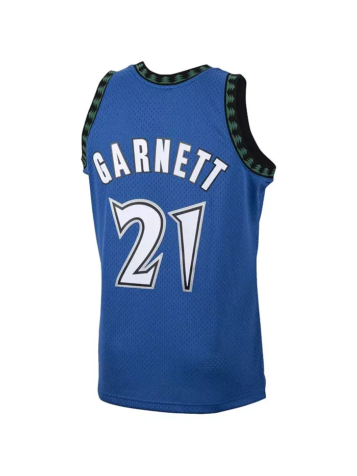 Мужская майка Kevin Garnett Blue Minnesota Timberwolves 2001/02 Hardwood Classics Swingman Mitchell — изображение 2 из 3