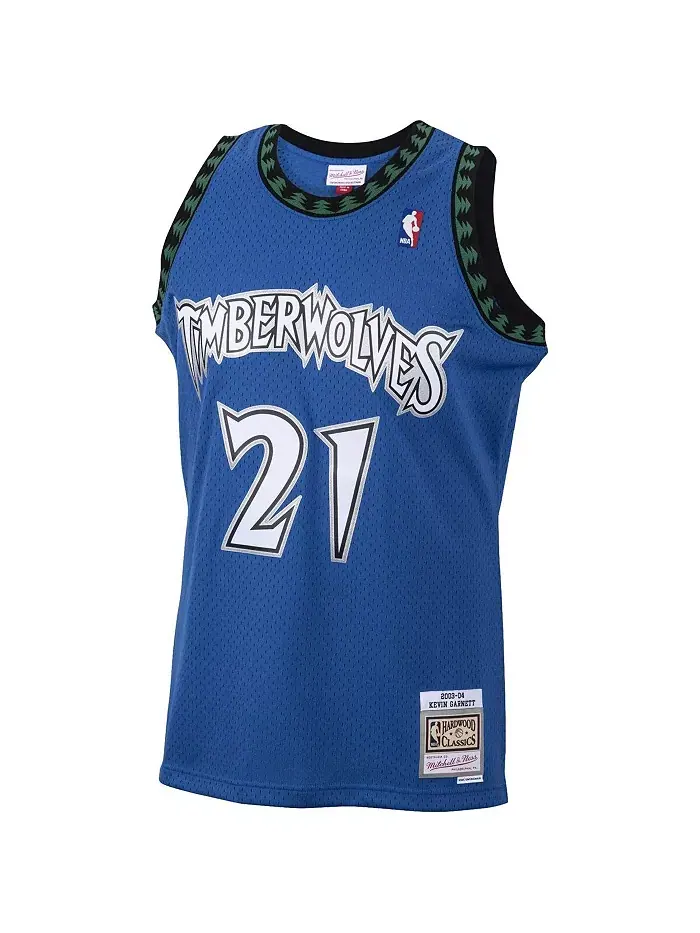 Мужская майка Kevin Garnett Blue Minnesota Timberwolves 2001/02 Hardwood Classics Swingman Mitchell — изображение 3 из 3