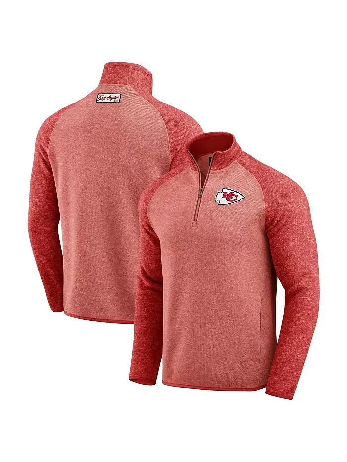 Мужская тонированная толстовка с молнией до середины груди Kansas City Chiefs красного цвета — изображение 1 из 5
