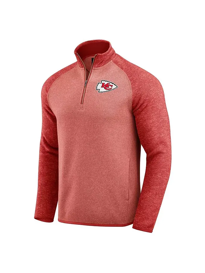 Мужская тонированная толстовка с молнией до середины груди Kansas City Chiefs красного цвета — изображение 3 из 5