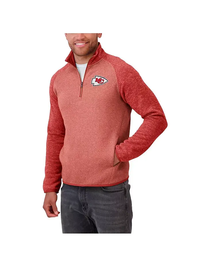 Мужская тонированная толстовка с молнией до середины груди Kansas City Chiefs красного цвета — изображение 5 из 5
