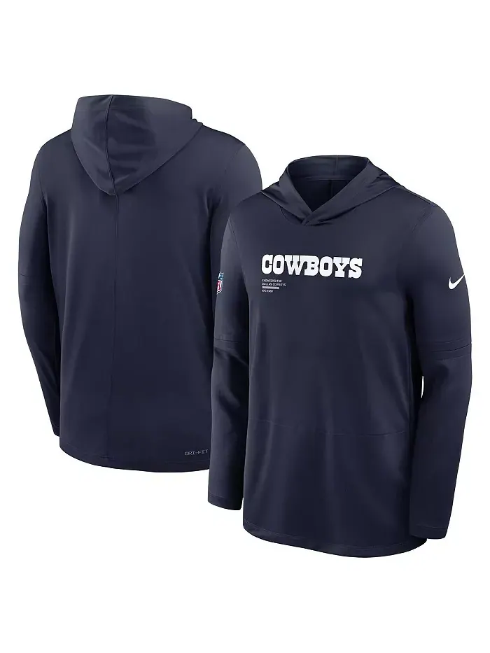 Мужская синяя худи с длинным рукавом Dallas Cowboys Pure Fury Performance Nike — изображение 1 из 3