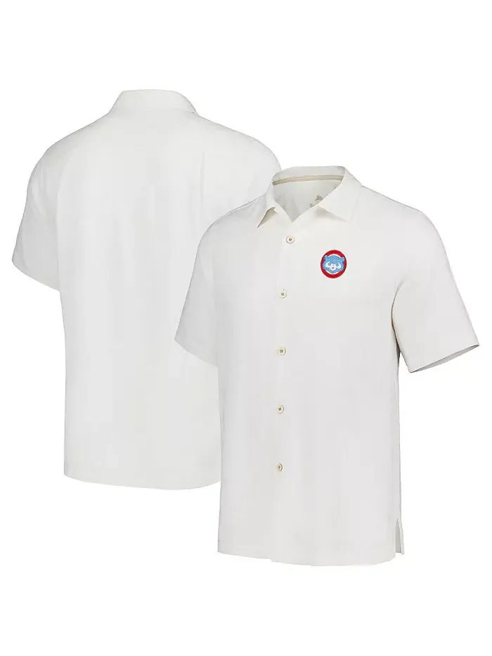 Мужская белая рубашка Chicago Cubs Sport Tropic Isles Camp на пуговицах Tommy Bahama — изображение 1 из 3