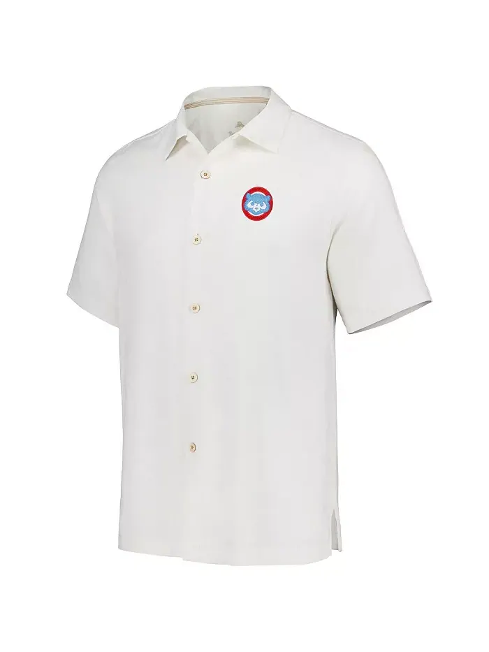 Мужская белая рубашка Chicago Cubs Sport Tropic Isles Camp на пуговицах Tommy Bahama — изображение 3 из 3