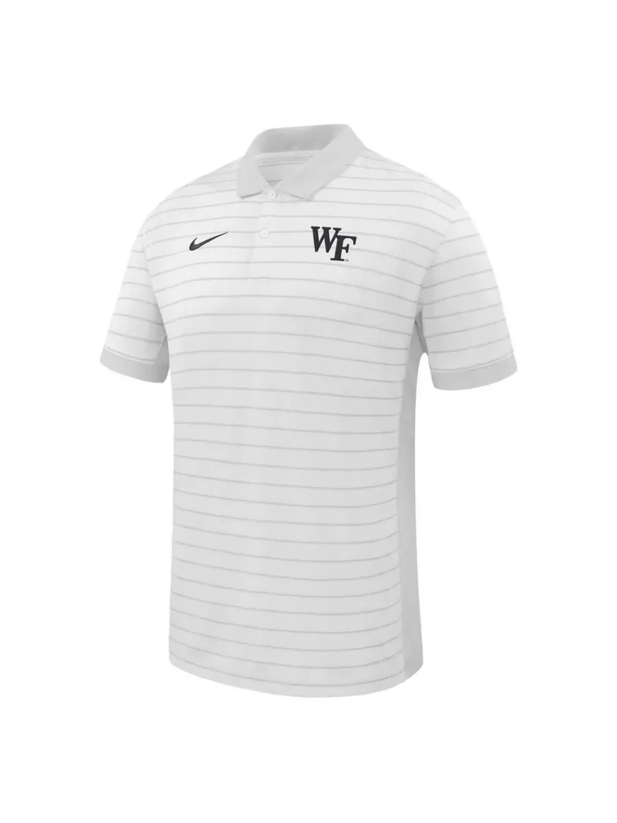 Nike Мужская белая поло-рубашка Wake Forest Demon Deacons 2025 Early Season Coaches Sideline — изображение 2 из 3, белый