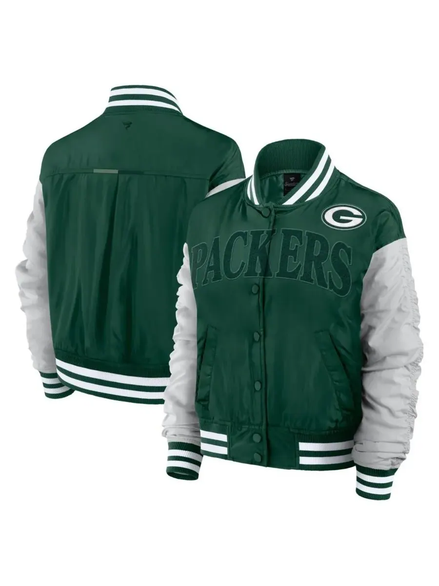Fanatics Женская зеленая куртка Green Bay Packers Elements Wave на кнопках — изображение 1 из 3, зеленый