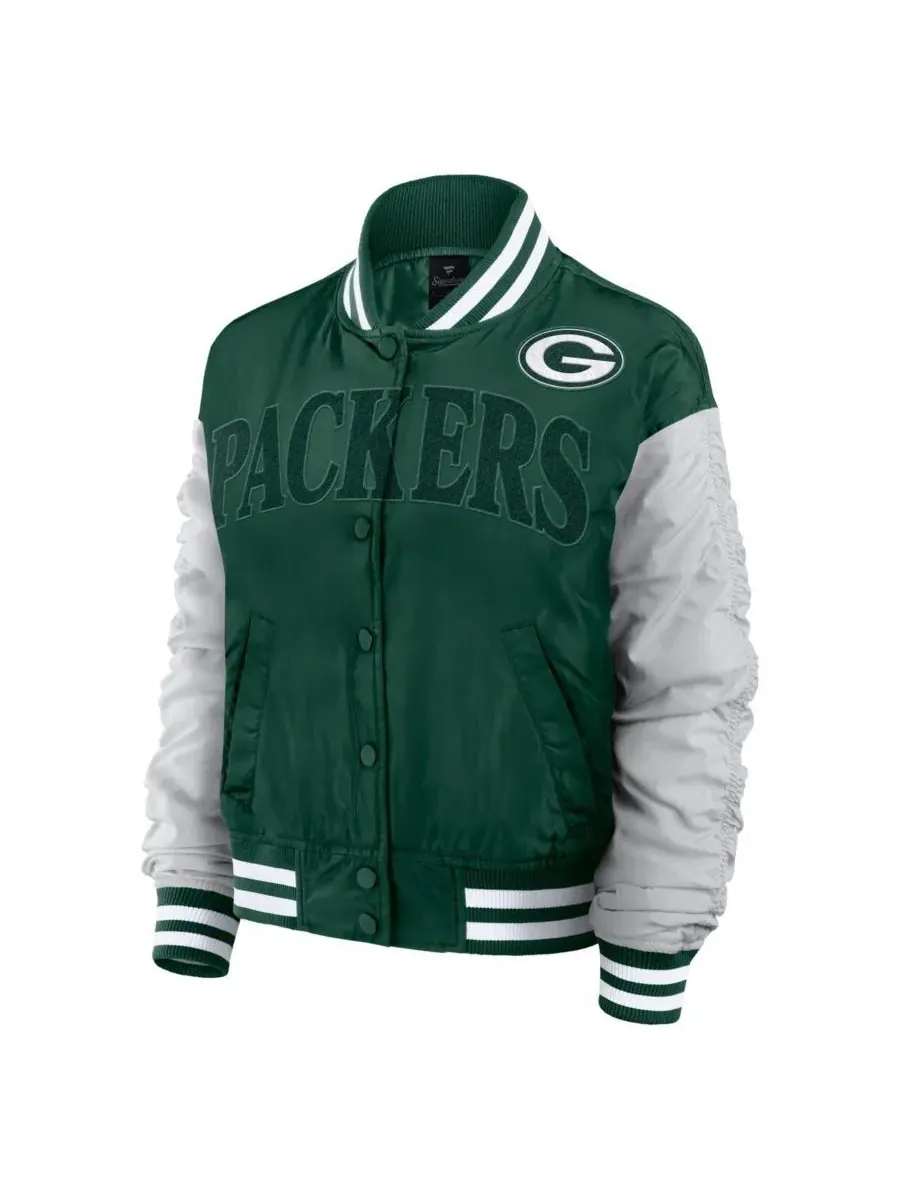 Fanatics Женская зеленая куртка Green Bay Packers Elements Wave на кнопках — изображение 2 из 3, зеленый