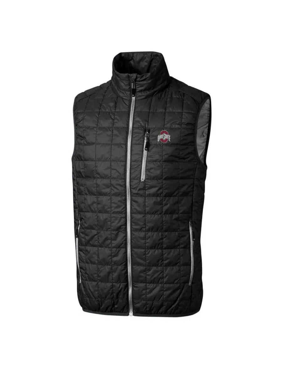 Cutter & Buck Мужской черный жилет на молнии Ohio State Buckeyes Rainier — изображение 1 из 1