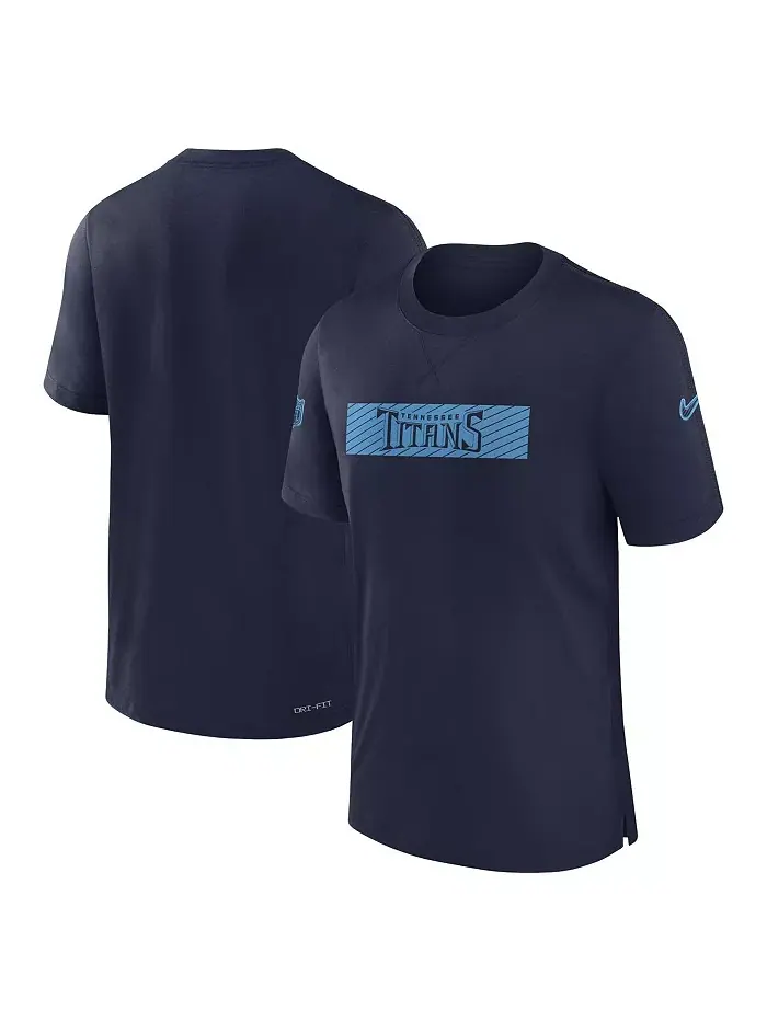 Мужская синяя футболка Tennessee Titans Sideline Player Performance Nike — изображение 1 из 3