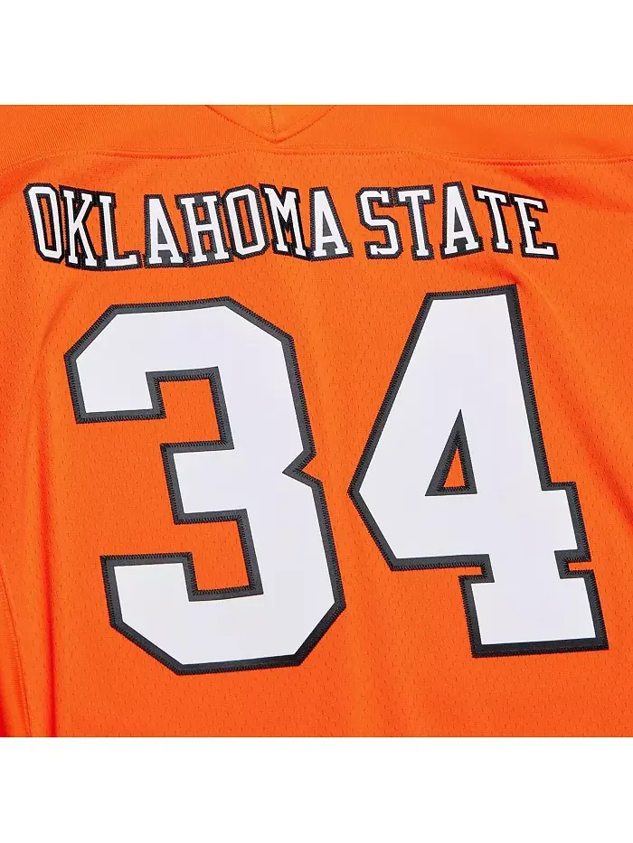 Мужская реплика джерси Thurman Thomas Oklahoma State Cowboys 1987 года в оранжевом цвете Mitchell & — изображение 2 из 4