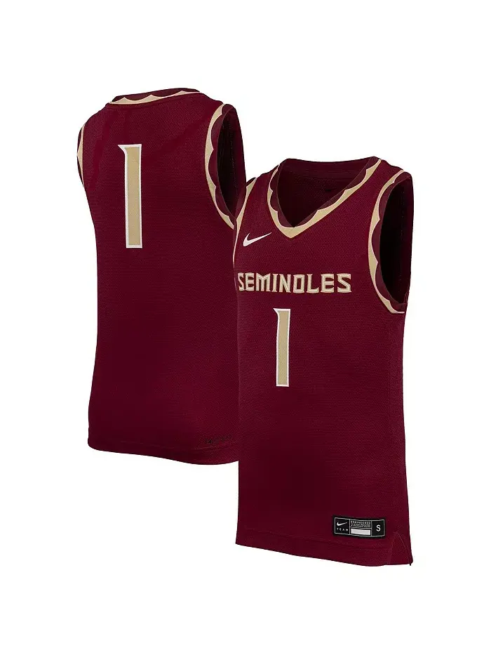 Футболка баскетбольная реплика Florida State Seminoles 1 Garnet для подростков Nike — изображение 1 из 3